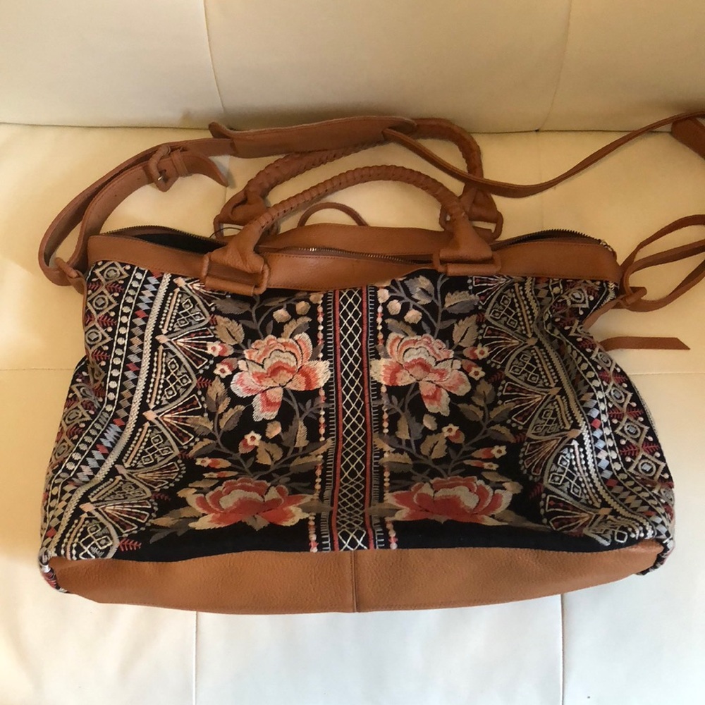 Johnny Was embroidered weekend bag
